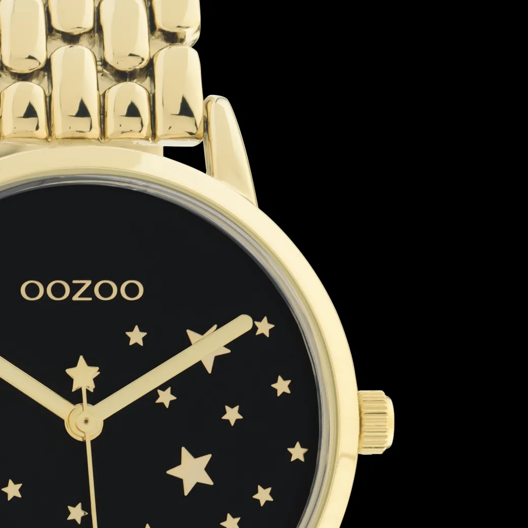 Goudkleurige OOZOO horloge met roestvrijstalen armband - C11029