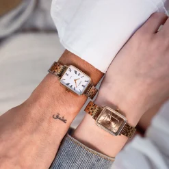 Goudkleurige OOZOO horloge met roestvrijstalen armband roestvrijstalen armband - C20415