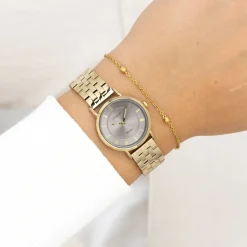 Goudkleurige OOZOO horloge met roestvrijstalen armband - C20377