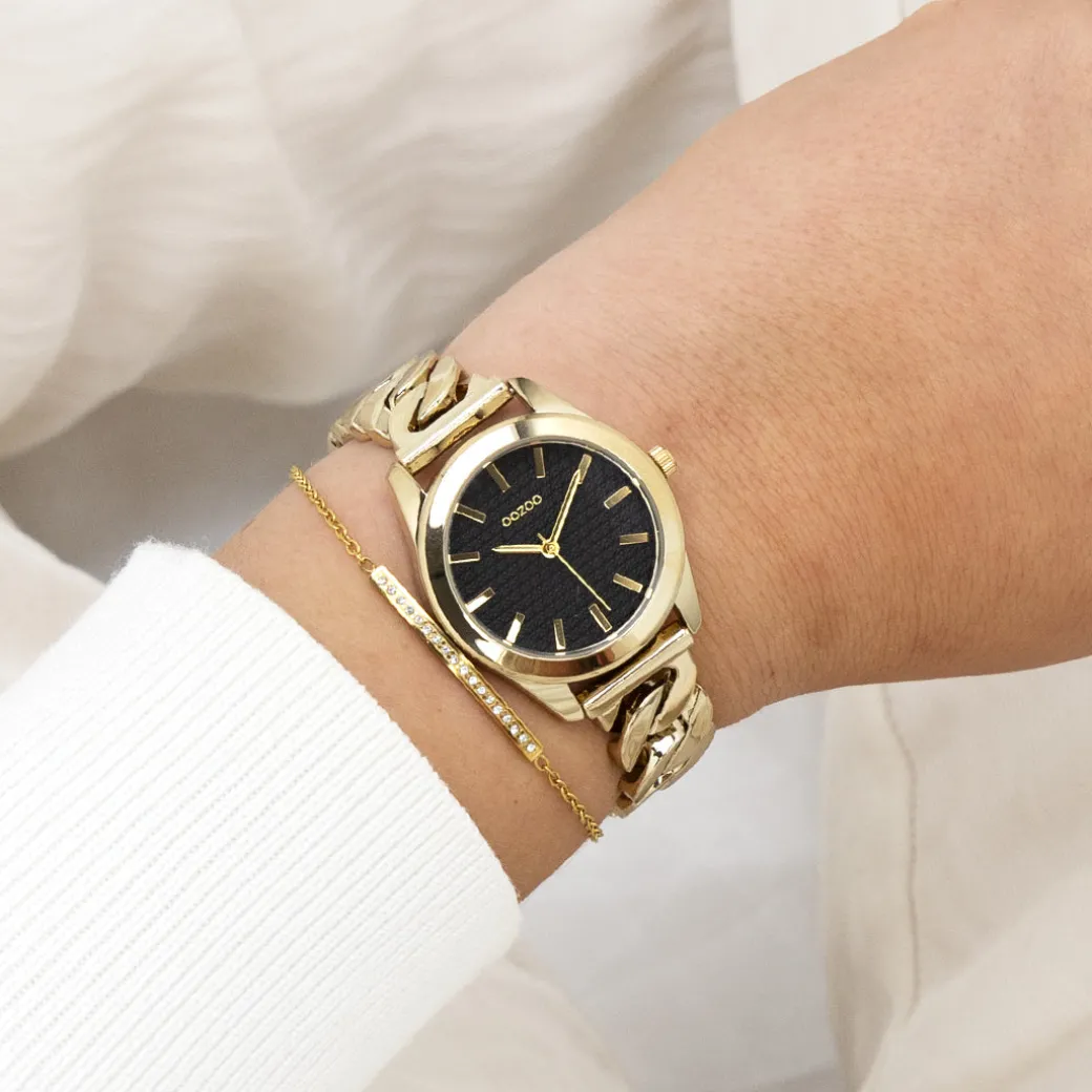 Goudkleurige OOZOO horloge met petit schakelarmband - C11422