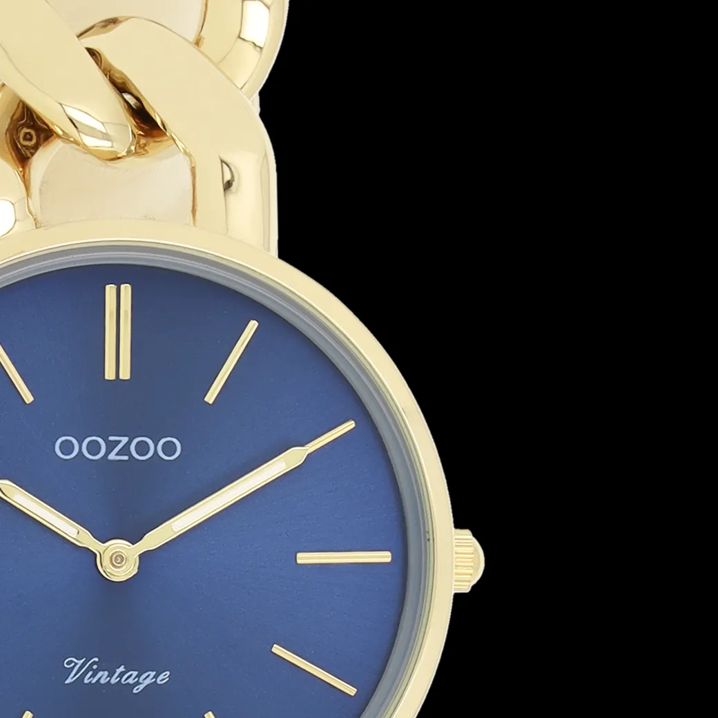 Goudkleurige OOZOO horloge met grove schakelarmband - C20359