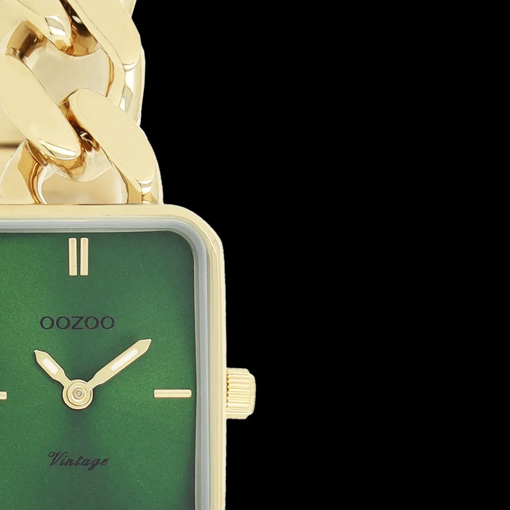 Goudkleurige OOZOO horloge met grove schakelarmband - C20364