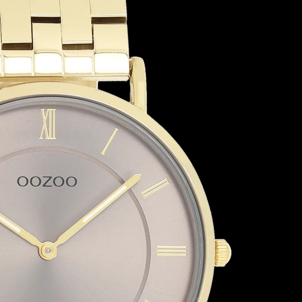 Goudkleurige OOZOO horloge met roestvrijstalen armband - C20370