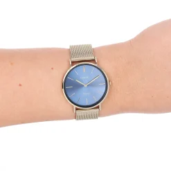 Goudkleurige OOZOO horloge met metalen mesh armband - C20291
