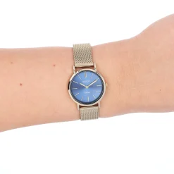 Goudkleurige OOZOO horloge met metalen mesh armband - C20293