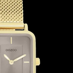 Goudkleurige OOZOO horloge met metalen mesh armband - C20353