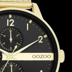 Goudkleurige OOZOO horloge met metalen mesh armband - C11302