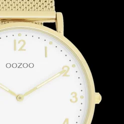 Goudkleurige OOZOO horloge met metalen mesh armband - C20342