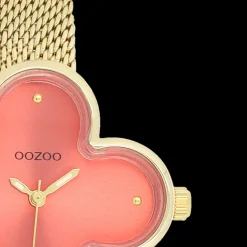 Goudkleurige OOZOO horloge met metalen mesh armband metalen mesh armband - C11529