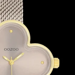 Goudkleurige OOZOO horloge met metalen mesh armband metalen mesh armband - C11528