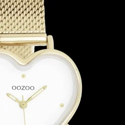 Goudkleurige OOZOO horloge met metalen mesh armband - C11415