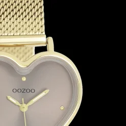 Goudkleurige OOZOO horloge met metalen mesh armband - C11416