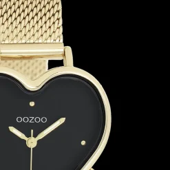 Goudkleurige OOZOO horloge met metalen mesh armband - C11417