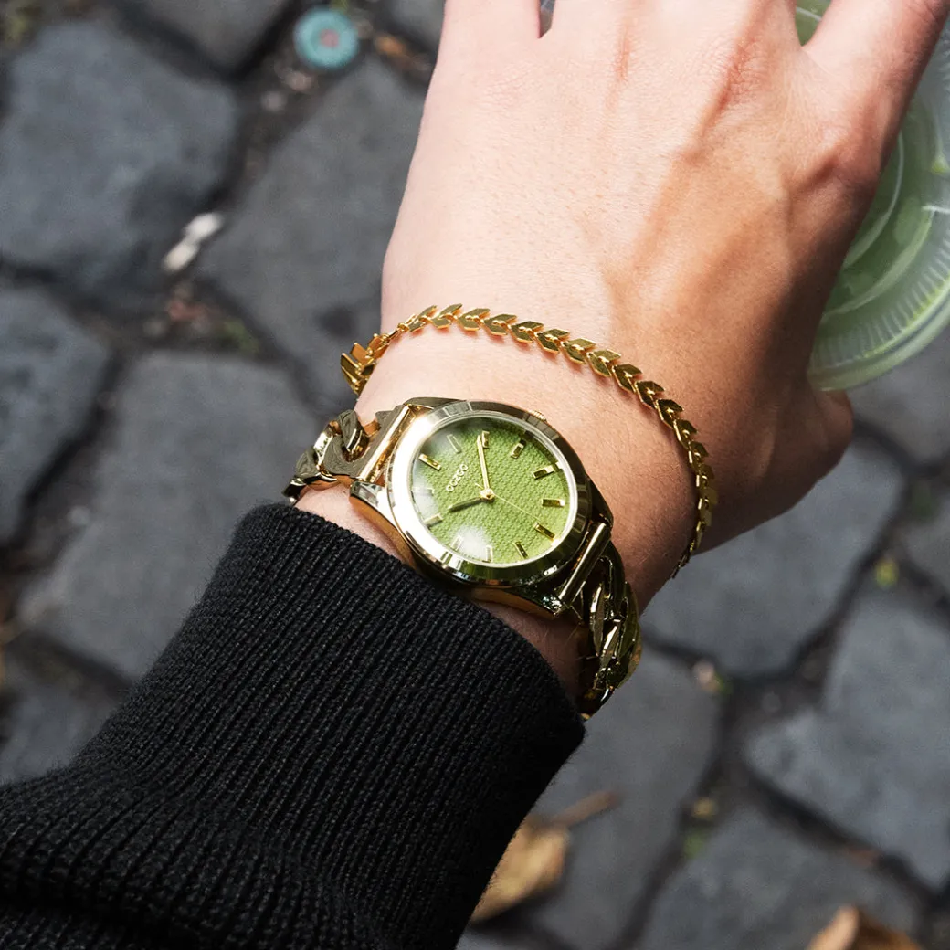 Goudkleurige OOZOO horloge met petit schakelarmband - C11421