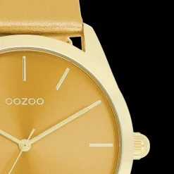 Goudkleurige OOZOO horloge met oker gele leren band - C11332