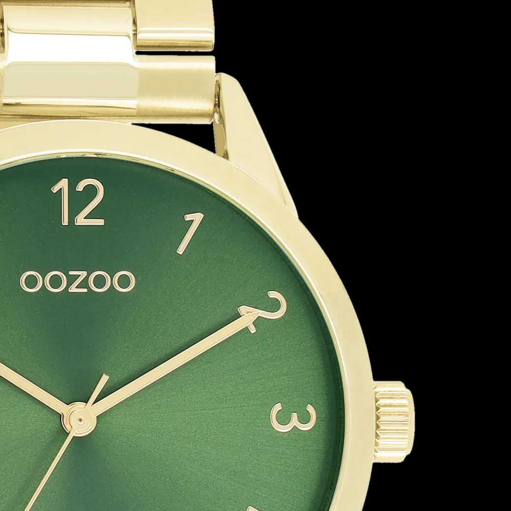 Goudkleurige OOZOO horloge met roestvrijstalen armband - C11426