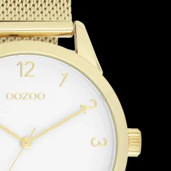 Goudkleurige OOZOO horloge met metalen mesh armband - C11322