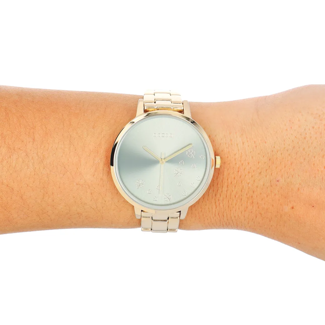 Goudkleurige OOZOO horloge met roestvrijstalen armband - C11123