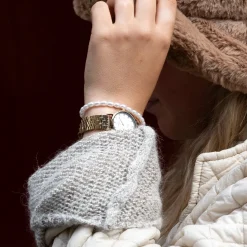 Goudkleurige OOZOO horloge met roestvrijstalen armband - C20376