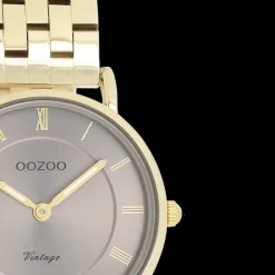 Goudkleurige OOZOO horloge met roestvrijstalen armband - C20377