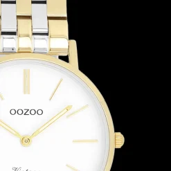 Goudkleurige OOZOO horloge met roestvrijstalen armband roestvrijstalen armband - C20407