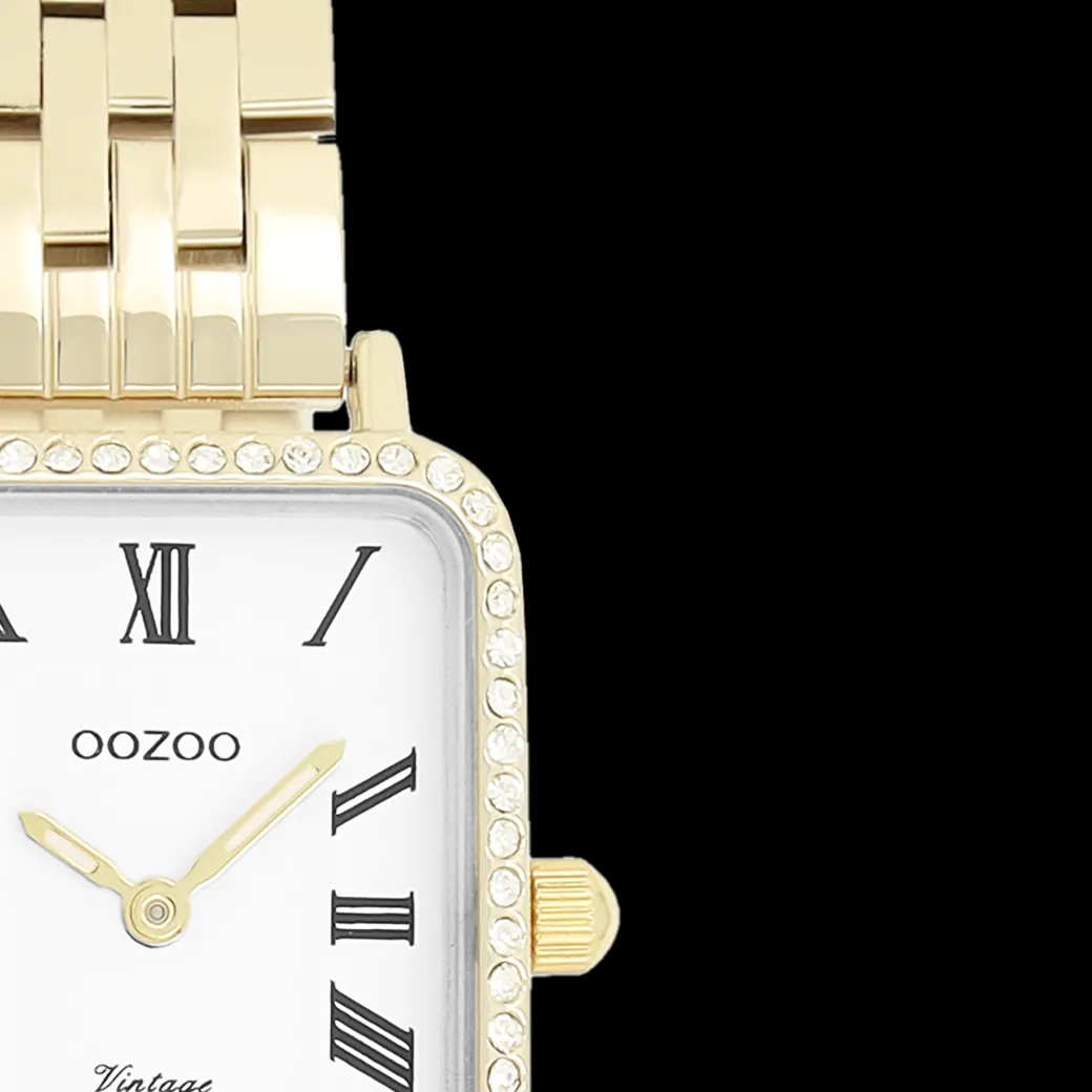 Goudkleurige OOZOO horloge met roestvrijstalen armband roestvrijstalen armband - C20414