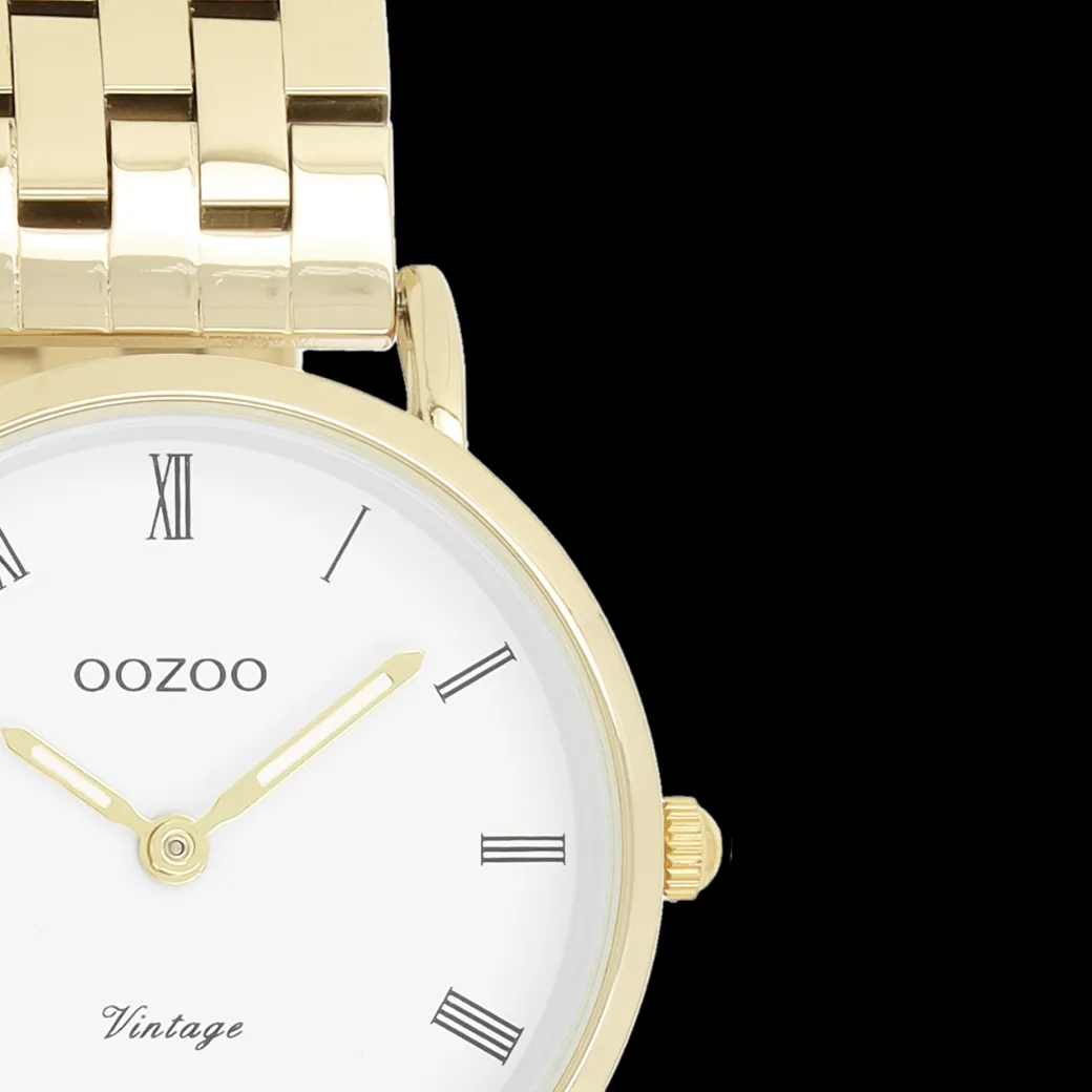Goudkleurige OOZOO horloge met roestvrijstalen armband - C20376
