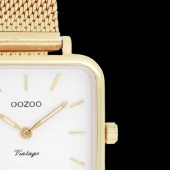 Goudkleurige OOZOO horloge met metalen mesh armband - C20263