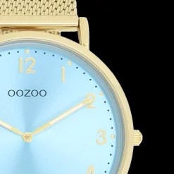 Goudkleurige OOZOO horloge met metalen mesh armband - C20343