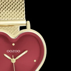 Goudkleurige OOZOO horloge met metalen mesh armband - C11453