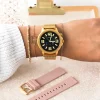 Goudkleurige OOZOO smartwatch met goudkleurige metalen mesh armband - Q00306