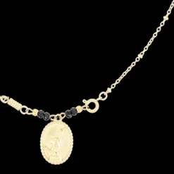 Goudkleurig/zwarte ketting met een haas