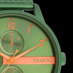 Groene OOZOO horloge met metalen mesh armband - C11303