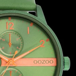 Groene OOZOO horloge met leren band - C11308