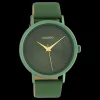 Lelie groene OOZOO horloge met leren band - C10582