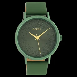 Lelie groene OOZOO horloge met leren band - C10582