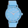 Licht blauwe OOZOO horloge met leren band - C11176
