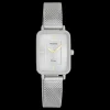 Licht grijze OOZOO horloge met metalen mesh armband - C20383