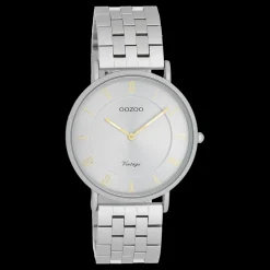 Licht grijze OOZOO horloge met roestvrijstalen armband - C20367