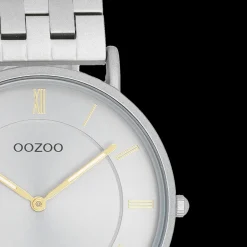 Licht grijze OOZOO horloge met roestvrijstalen armband - C20367