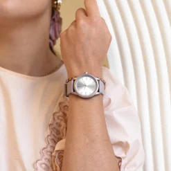 Lila OOZOO horloge met leren band - C11355