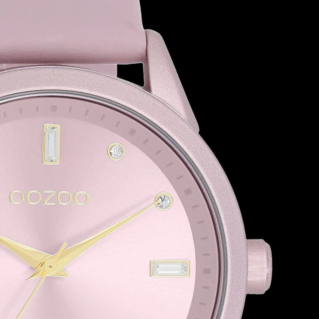 Lila OOZOO horloge met leren band - C11355