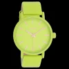 Limoen groene OOZOO horloge met leren band - C11177