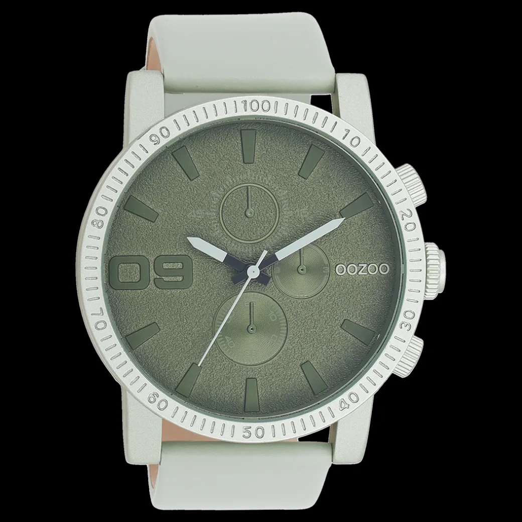 Linde groene OOZOO horloge met leren band - C11215