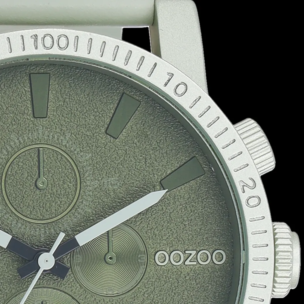 Linde groene OOZOO horloge met leren band - C11215