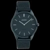 Nacht blauwe OOZOO horloge met metalen mesh armband - C20008