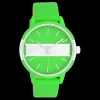 Neon groen/goudkleurige OOZOO horloge met neon groene leren band - C11189