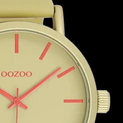 Olijf groene OOZOO horloge met leren band - C11181