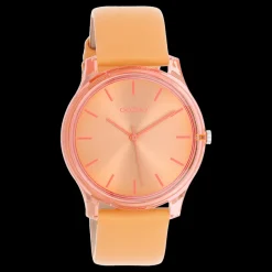 Oranje OOZOO horloge met mango leren band - C11141
