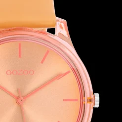 Oranje OOZOO horloge met mango leren band - C11141